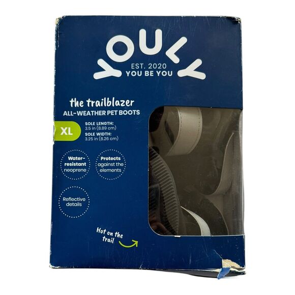 Youly Trailblazer All Weather Pet Boots Size XL Black & Gray Hook & Loop Closure - Picture 1 of 16